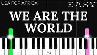 USA for Africa  We Are The World  EASY Piano Tutorial [upl. by Lutim426]