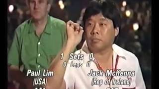 Paul Lim 9 Dart Finish  Darts World Championship 1990 [upl. by Ainaj879]