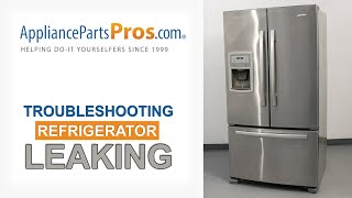 Refrigerator Leaking Water  Top 8 Reasons amp Fixes  Kenmore Whirlpool Frigidaire GE amp more [upl. by Hadik278]