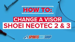 How to change a Shoei Neotec 2 amp 3 visor and sun visor  Sportsbikeshop [upl. by Nealon233]