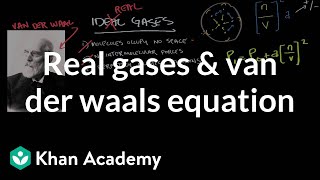 Real gases and the van der Waals equation  Physical Processes  MCAT  Khan Academy [upl. by Apeed]