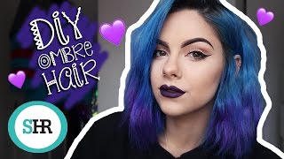 How To DIY OMBRE HAIR in Blue amp Purple [upl. by Mozes]