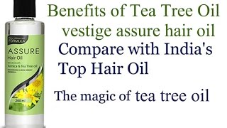 vestige assure hair oil tea tree oil price benefits profits how to use for face amp skin [upl. by Neukam221]