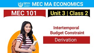 MEC 101 UNIT 3 Class 2  Intertemporal Choice  MA ECONOMICS IGNOU maeconomicsignoumec [upl. by Nosnar]