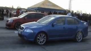 Skoda Octavia RS Vs VW Golf V GTI Drag Race [upl. by Tybalt]