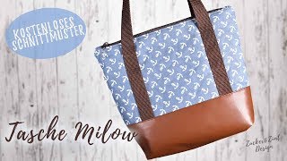 Tasche Milow nähen  inkl kostenlosen Schnittmuster [upl. by Gabriel]