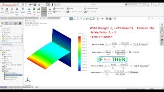 Weld check simulationWeld Simulation in Solidworks [upl. by Mosa]