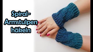 Spiral Armstulpen häkeln  Bobbel Häkelanleitung [upl. by Kcirdek]