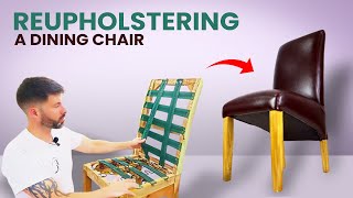 REUPHOLSTERING A CHAIR  UPHOLSTERY FOR BEGINNERS  FaceliftInteriors [upl. by Narat]