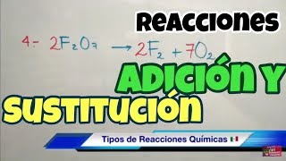 Tipos de Reacciones Químicas Adición Sustitución y Descomposición [upl. by Tilden643]