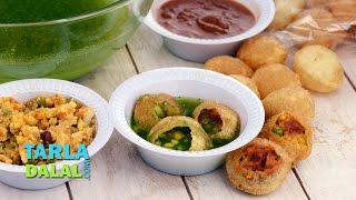 Pani Puri  Golgappa Recipe Mumbai Pani Puri Roadside Recipe by Tarla Dalal [upl. by Enyrehtac]