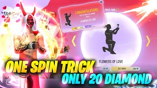 NEW VALENTINE WISH EVENT FREE FIRE  FREE FIRE NEW EVENT  ROSE EMOTE ONE SPIN TRICK [upl. by Rotberg]