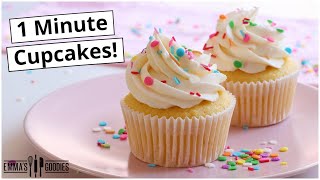 Perfect Vanilla Cupcakes in 1 minute 🧁 The EASIEST Vanilla Cupcake Recipe [upl. by Emilia910]