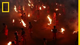 Watch a Hindu FireThrowing Festival  National Geographic [upl. by Ennaeus511]