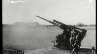 British antiaircraft guns defend England from V1 flying bombs 1944 [upl. by Vernor923]