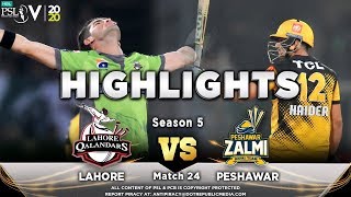 Lahore Qalandars vs Peshawar Zalmi  Full Match Highlights  Match 24  10 March  HBL PSL 2020 [upl. by Asante]