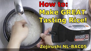 Want Great Tasting Rice Follow Zojirushis Tips I use the Micom NLBAC05 Cooker [upl. by Naujak]