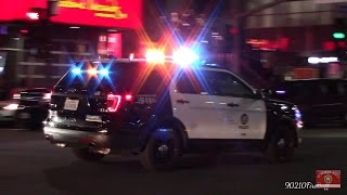 LAPD Ford Explorer Using PA System While Responding Code 3 in Hollywood [upl. by Atiuqnahs]