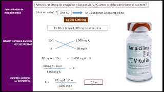 Taller dilución de medicamentos y regla de tres [upl. by Eiten883]