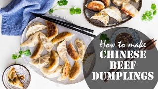 How to Make Chinese Beef Dumplings recipe 牛肉饺子 [upl. by Irtak]