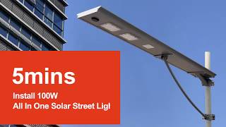 100w All In One Solar Street Light installation [upl. by Lassiter]