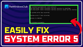 How to Fix quotSystem Error 5 Has Occurred Access is Deniedquot in Windows 1110 [upl. by Sivrad799]