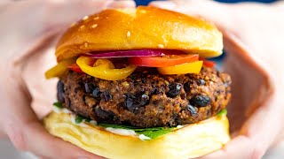 Quick Easy Black Bean Burgers Recipe [upl. by Asile]