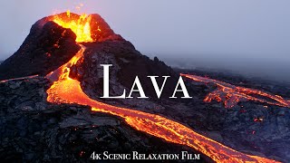 Volcano amp Lava 4K  Scenic Relaxation Film With Calming Music [upl. by Deeraf]