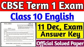 Class 10 English 00224 Answer Key Cbse Term 1 Exam English 10th Class Question Paper Answer Key [upl. by Atila570]