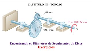 Encontrando os DiÃ¢metros de Seguimentos de Eixos Acoplados com Engrenagens [upl. by Annaiv]