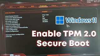 How to Enable TPM 20 amp Secure Boot on GIGABYTE X370 Motherboard [upl. by Erdnoed504]