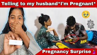 Telling to my husband Im Pregnant🥹🤰🏽Pregnancy Surprise to HusbandTamilpaviLoveprasanth [upl. by Clarke222]