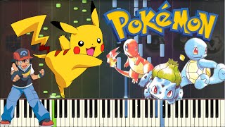 Pokemon Medley Piano Tutorial Synthesia  Kyle Landry  SHEETSMIDI [upl. by Odlanra]