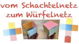 vom Schachtelnetz zum Würfelnetz  Geometrie Mathe Grundschule [upl. by Ientruoc151]