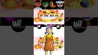 SPRUNKI Horror Theme Vs Squid Game Doll  But On Cat 😺 Piano shorts [upl. by Dahsar119]