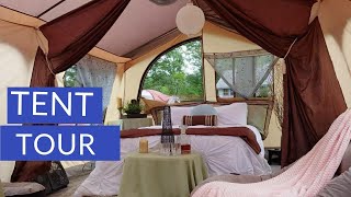 Glamping Set Up Tent Tour How To Glamp On A Budget amp Make Your Tent Look Glamorous links in desc [upl. by Liagaba947]