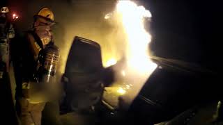 BVFD Engine 3 Response and Helmet Cam for Vehicle Fire 121517 [upl. by Ossy557]