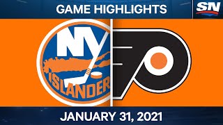 NHL Game Highlights  Islanders vs Flyers  Jan 31 2021 [upl. by Yeldarb]