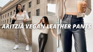 BEST VEGAN LEATHER PANTS  ARITZIA Melina Pant vs Command Pant Review [upl. by Arenat]