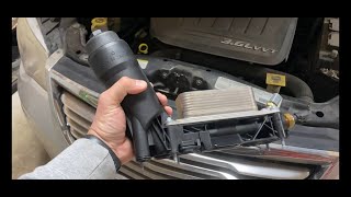 2012 Chrysler Town and Country  Leaking Oil  Oil Filter HousingOil Cooler Replacement [upl. by Selma]