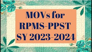 MOVs for RPMS PPST SY 2023 2024 [upl. by Verla]