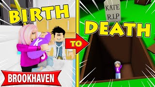 Kates Birth to Death in Brookhaven  Roblox Roleplay [upl. by Aicnom]