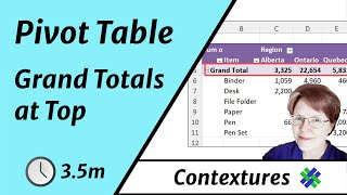 How to Show Grand Total at Top of Excel Pivot Table [upl. by Nwahsor]