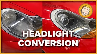 How to UPGRADE HEADLIGHTS on a Porsche 911 9961 or Boxster 986  Halogen to BiXenon HID Conversion [upl. by Resay]