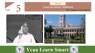 Convocation AddressTamil  Dr Arignar Annadurai Part  1  11th Standard Unit5 Prose [upl. by Keeryt621]