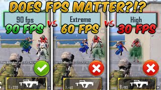 90 FPS vs 60 FPS vs 30 FPS PUBG MOBILE Does FPS Matter Ultimate FPS Comparison [upl. by Aietal734]