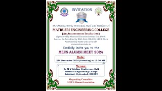 Matrusri Engineering College  Alumni Meet 2024 [upl. by Donald]