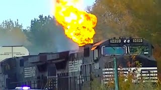 Norfolk Southern Train On Fire [upl. by Meeks]