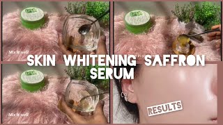 Skin whitening Saffron  Alovera serum  Get flawless skin  brightening at home beautylab [upl. by Shatzer]