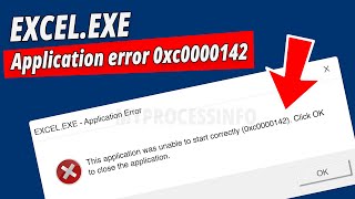 SOLVED Excelexe Application Error 0xc0000142  MyProcessInfo [upl. by Litta]